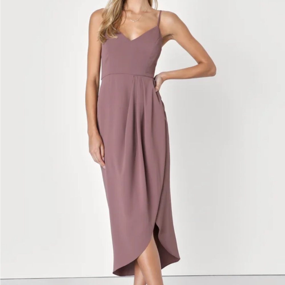 Lulus Reinette Mauve Purple Midi Dress